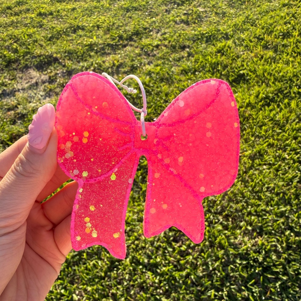 Pink Sparkly Bow Car Freshie 🎀